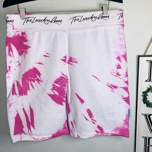 THE LAUNDRY ROOM HIGH WAIST PINK TIE DYE BIKER SHORTS
